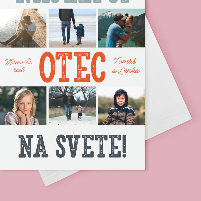 Fotokoláž: Najlepší Otec Na Svete Fotografie - Kartička S Prianiami