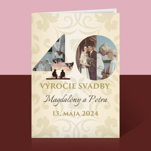 Slovo Z Fotografií: 40. Výročie Svadby - Kartička S Prianiami