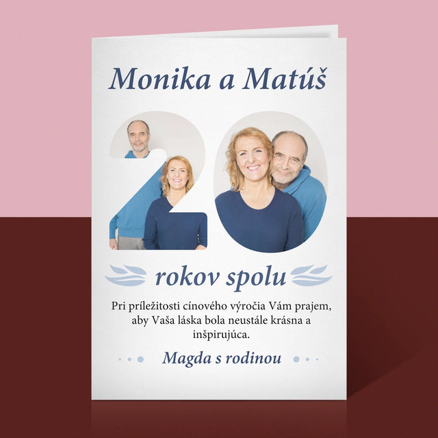 Slovo Z Fotografií: 20 Rokov Spolu - Kartička S Prianiami