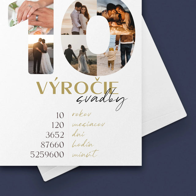 Slovo Z Fotografií: 10. Výročie Svadby - Kartička S Prianiami