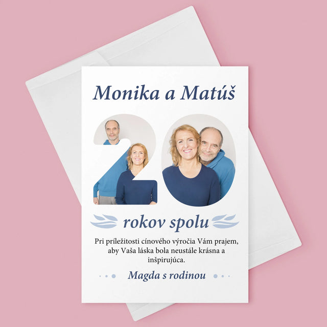 Slovo Z Fotografií: 20 Rokov Spolu - Kartička S Prianiami