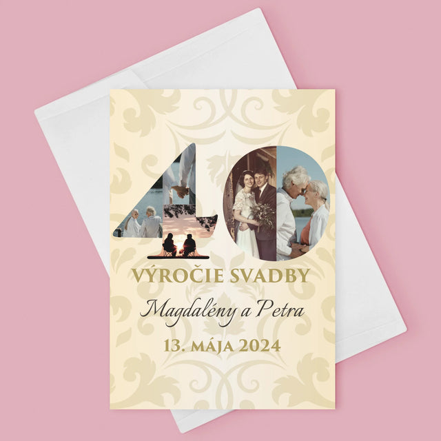 Slovo Z Fotografií: 40. Výročie Svadby - Kartička S Prianiami