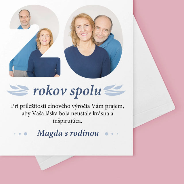 Slovo Z Fotografií: 20 Rokov Spolu - Kartička S Prianiami