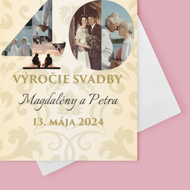 Slovo Z Fotografií: 40. Výročie Svadby - Kartička S Prianiami
