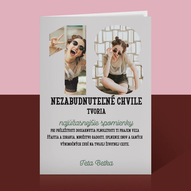 Slovo Z Fotografií: 18. Narodeniny - Kartička S Prianiami