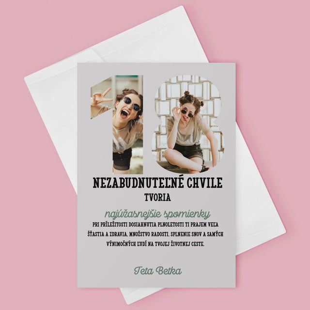 Slovo Z Fotografií: 18. Narodeniny - Kartička S Prianiami