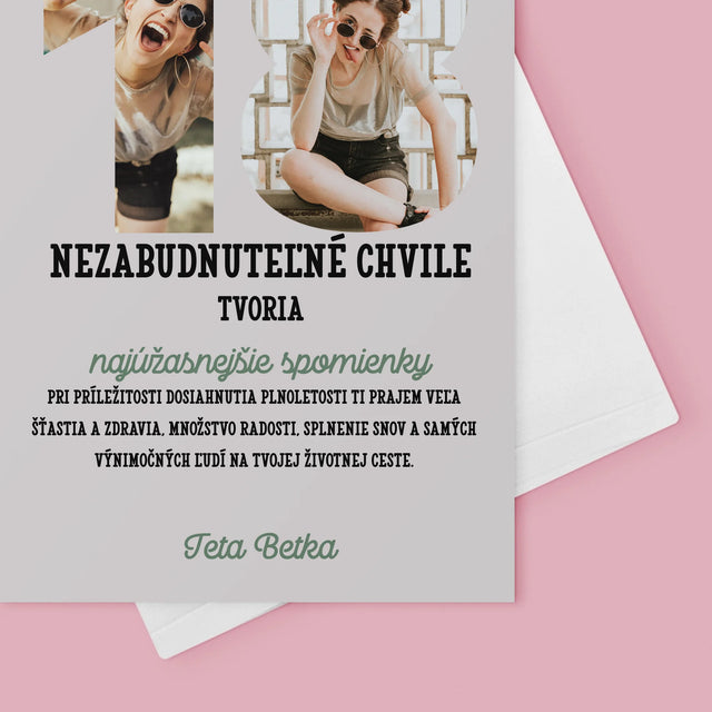 Slovo Z Fotografií: 18. Narodeniny - Kartička S Prianiami