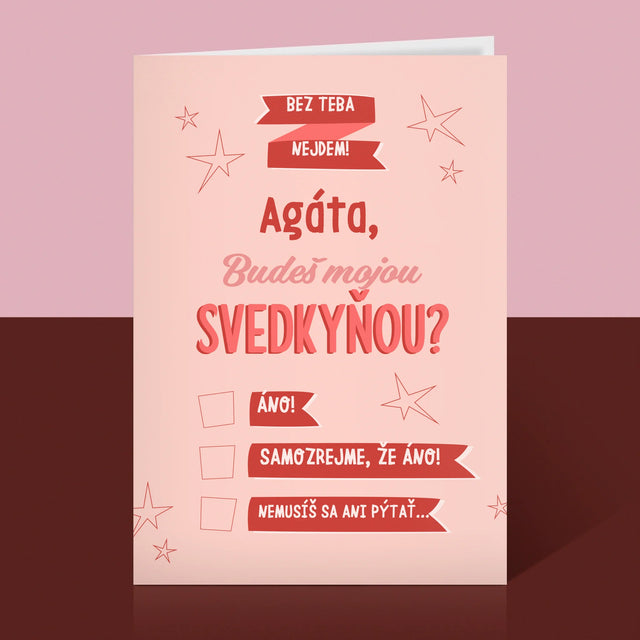 Meno A Podpis: Bez Teba Nejdem - Kartička S Prianiami