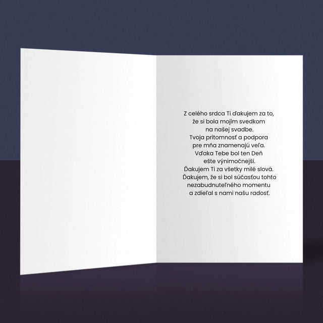 Fotografia A Podpis: Bol Si Najlepším Svedkom - Kartička S Prianiami