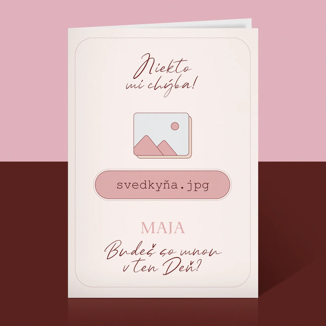 Meno A Podpis: Niekto Mi Chýba Svedkyňa - Kartička S Prianiami