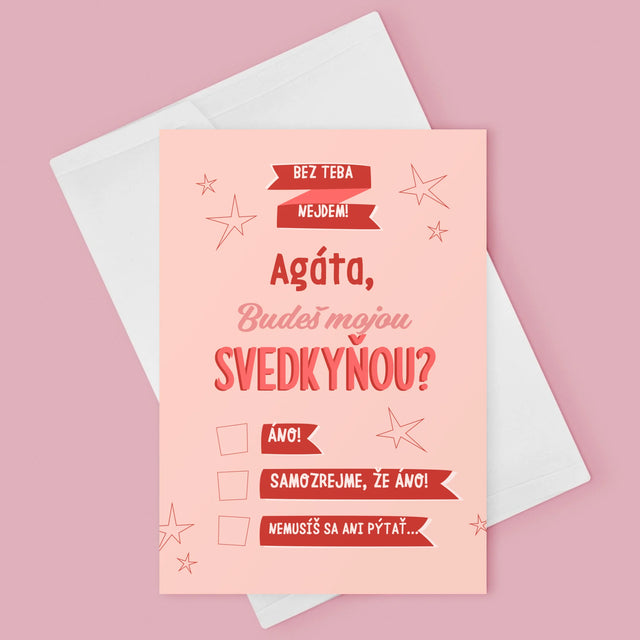 Meno A Podpis: Bez Teba Nejdem - Kartička S Prianiami