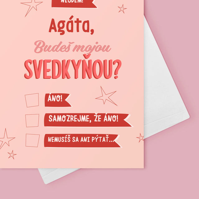 Meno A Podpis: Bez Teba Nejdem - Kartička S Prianiami