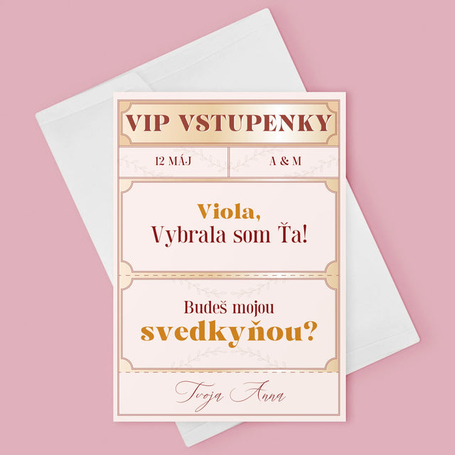 Meno A Podpis: Vip Vstupenky Svedkyňa - Kartička S Prianiami