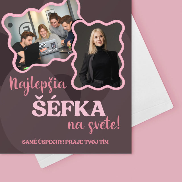 Fotokoláž: Najlepšia Šéfka - Kartička S Prianiami