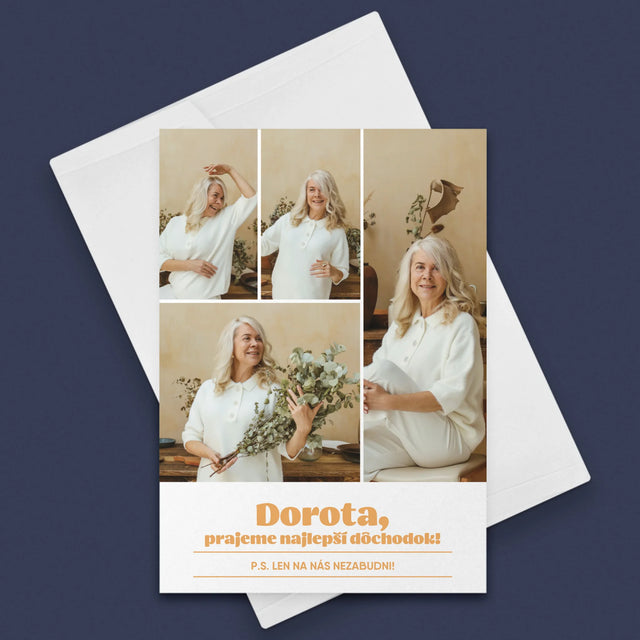 Fotokoláž: Najlepší Dôchodok - Kartička S Prianiami