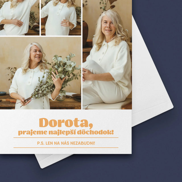 Fotokoláž: Najlepší Dôchodok - Kartička S Prianiami