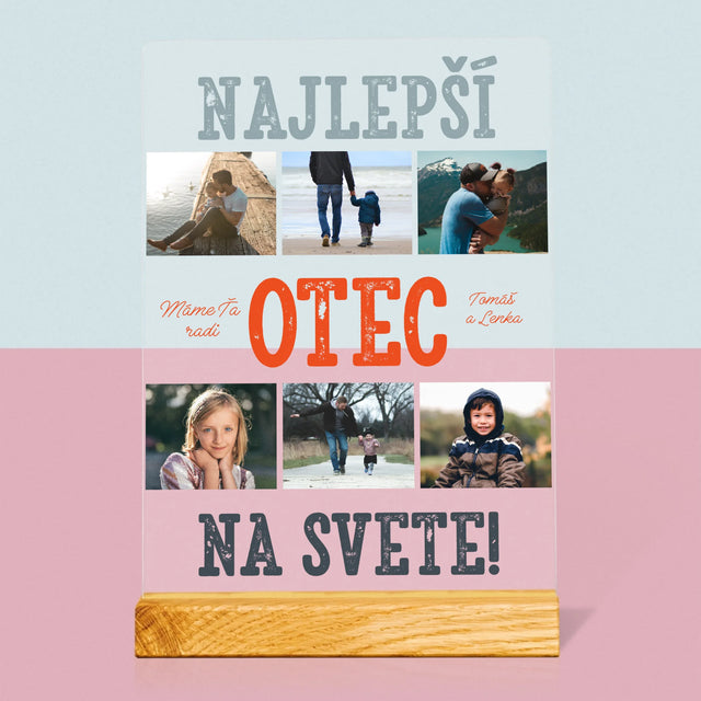 Fotokoláž: Najlepší Otec Na Svete Fotografie - Tlač Na Akrylové Sklo (Vertikálne)