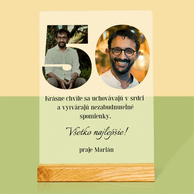 Slovo Z Fotografií: 50. Narodeniny - Tlač Na Akrylové Sklo (Vertikálne)
