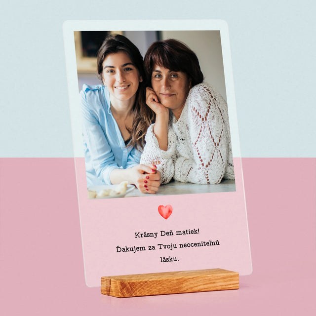 Fotografia A Podpis: Pohľadnica Pre Mamu - Tlač Na Akrylové Sklo (Vertikálne)