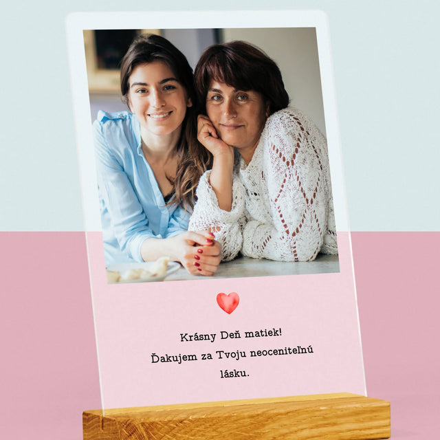 Fotografia A Podpis: Pohľadnica Pre Mamu - Tlač Na Akrylové Sklo (Vertikálne)