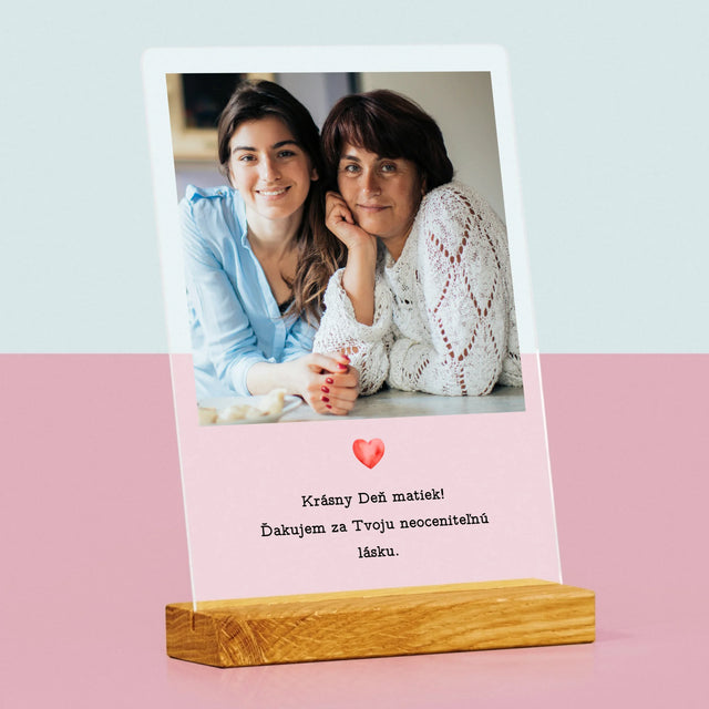 Fotografia A Podpis: Pohľadnica Pre Mamu - Tlač Na Akrylové Sklo (Vertikálne)