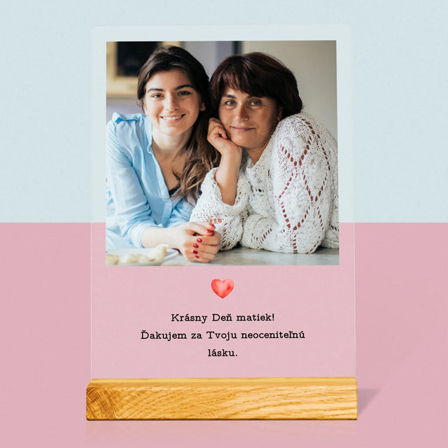 Fotografia A Podpis: Pohľadnica Pre Mamu - Tlač Na Akrylové Sklo (Vertikálne)