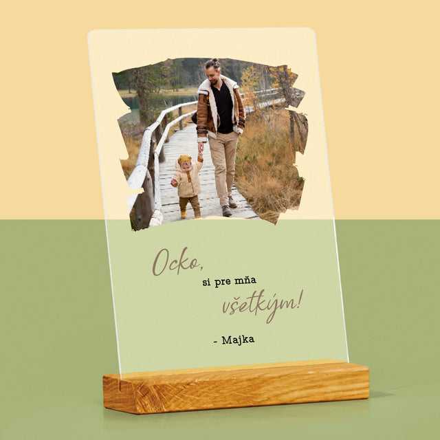 Fotografia A Podpis: Pohľadnica Pre Ocka - Tlač Na Akrylové Sklo (Vertikálne)