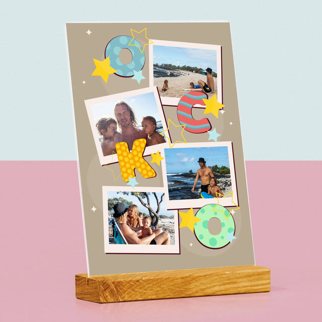 Fotokoláž: Písmená Ocko - Tlač Na Akrylové Sklo (Vertikálne)