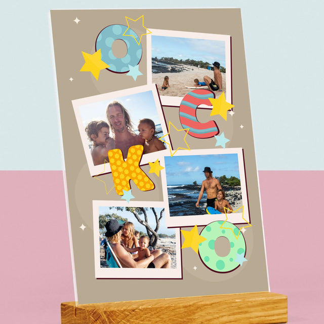 Fotokoláž: Písmená Ocko - Tlač Na Akrylové Sklo (Vertikálne)