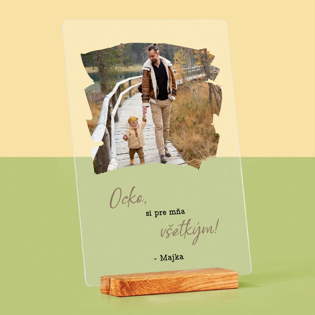 Fotografia A Podpis: Pohľadnica Pre Ocka - Tlač Na Akrylové Sklo (Vertikálne)