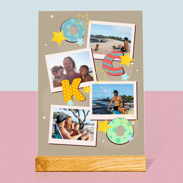 Fotokoláž: Písmená Ocko - Tlač Na Akrylové Sklo (Vertikálne)