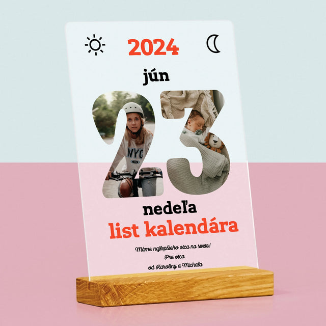 Slovo Z Fotografií: Deň Otcov List Kalendára - Tlač Na Akrylové Sklo (Vertikálne)