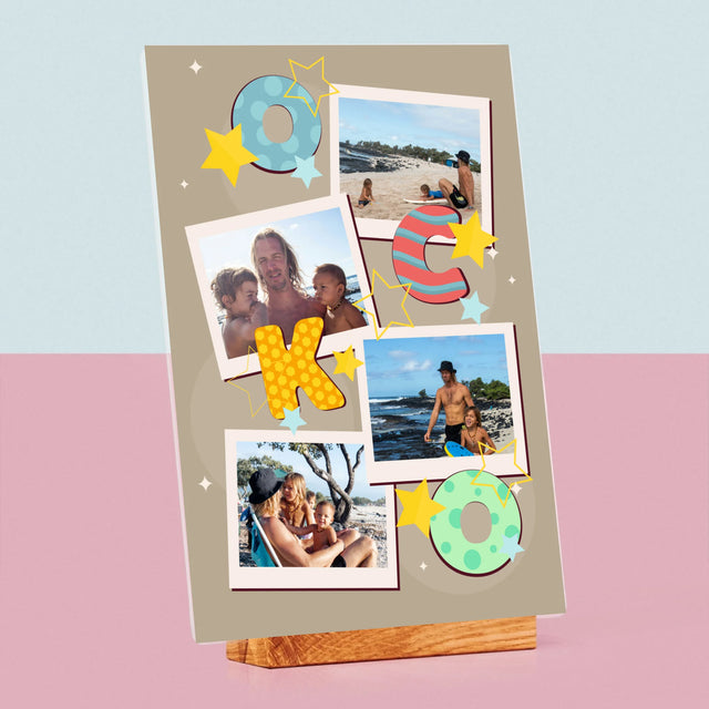 Fotokoláž: Písmená Ocko - Tlač Na Akrylové Sklo (Vertikálne)