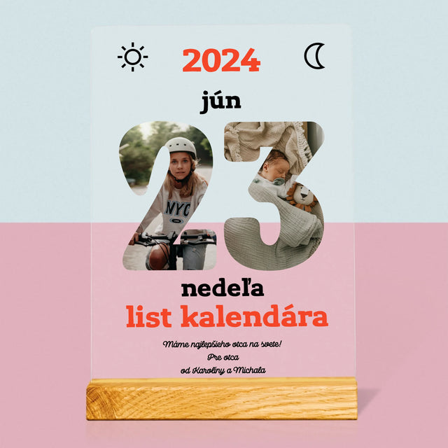 Slovo Z Fotografií: Deň Otcov List Kalendára - Tlač Na Akrylové Sklo (Vertikálne)