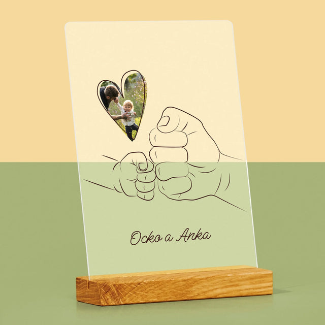 Fotografia A Podpis: Ocko Dieťa Rúčka - Tlač Na Akrylové Sklo (Vertikálne)