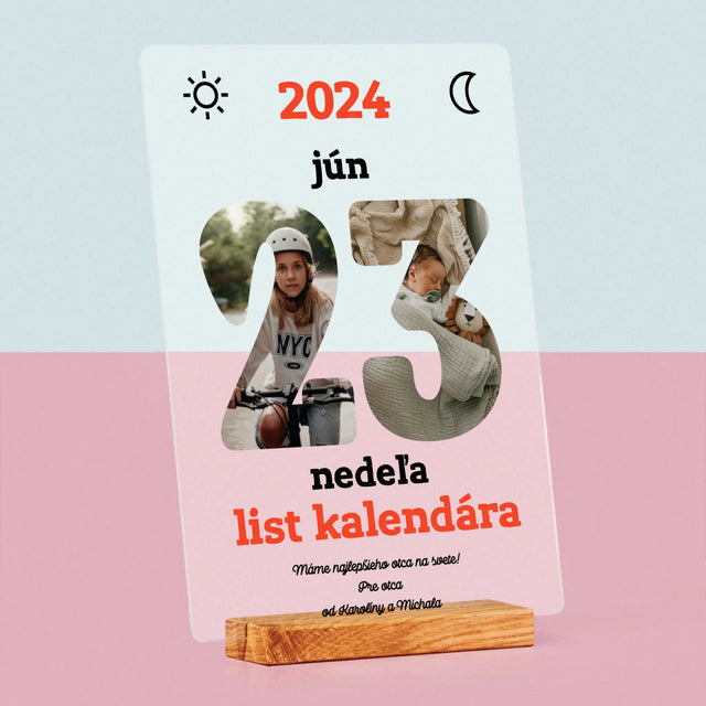 Slovo Z Fotografií: Deň Otcov List Kalendára - Tlač Na Akrylové Sklo (Vertikálne)