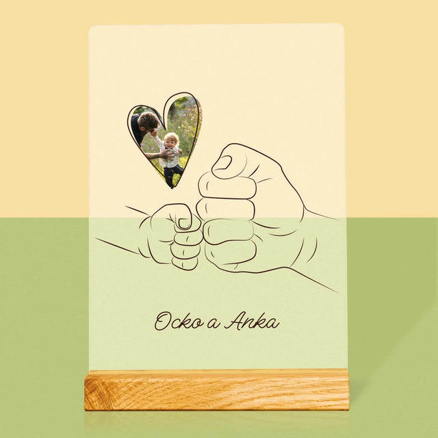 Fotografia A Podpis: Ocko Dieťa Rúčka - Tlač Na Akrylové Sklo (Vertikálne)