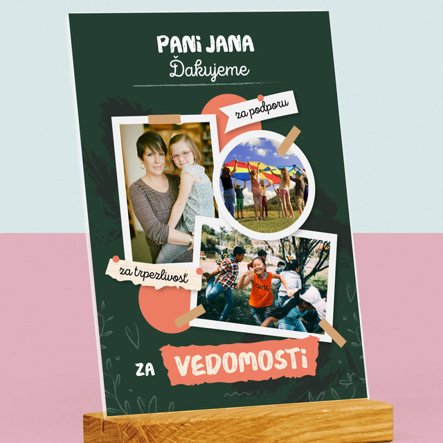 Fotokoláž: Ďakujeme Za Vedomosti - Tlač Na Akrylové Sklo (Vertikálne)