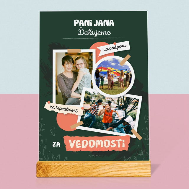 Fotokoláž: Ďakujeme Za Vedomosti - Tlač Na Akrylové Sklo (Vertikálne)