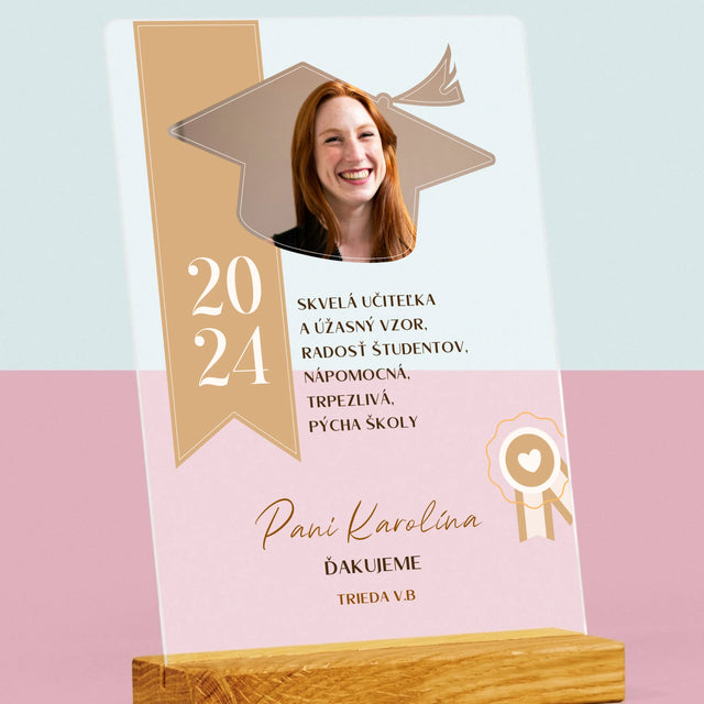 Fotografia A Podpis: Diplom Pre Učiteľa - Tlač Na Akrylové Sklo (Vertikálne)