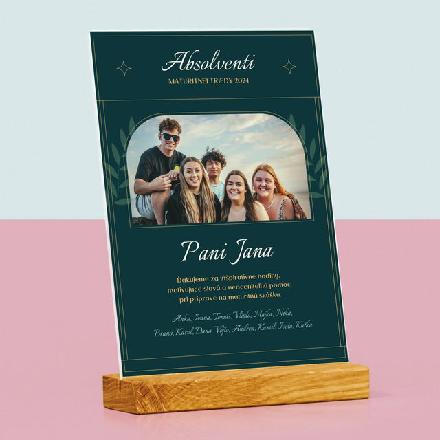 Monogram: Učiteľ Ďakujeme - Tlač Na Akrylové Sklo (Vertikálne)