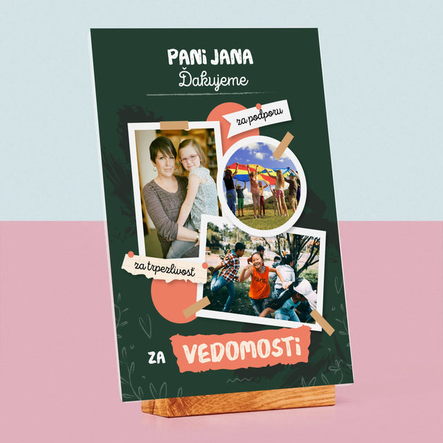 Fotokoláž: Ďakujeme Za Vedomosti - Tlač Na Akrylové Sklo (Vertikálne)