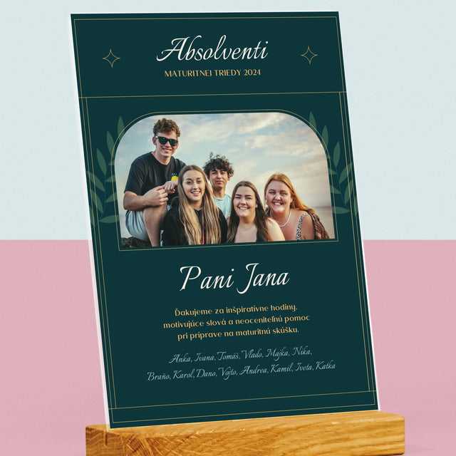 Monogram: Učiteľ Ďakujeme - Tlač Na Akrylové Sklo (Vertikálne)