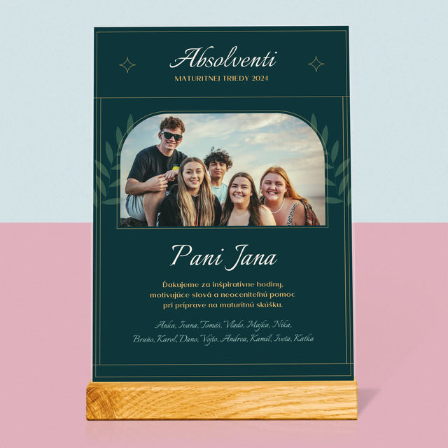 Monogram: Učiteľ Ďakujeme - Tlač Na Akrylové Sklo (Vertikálne)