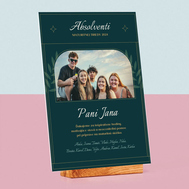 Monogram: Učiteľ Ďakujeme - Tlač Na Akrylové Sklo (Vertikálne)