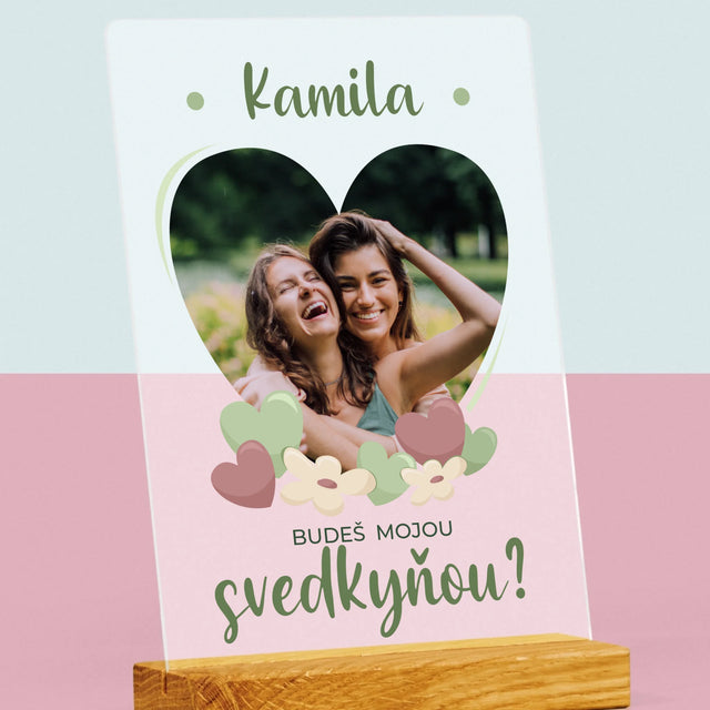 Fotografia A Podpis: Budeš Mojou Svedkyňou Kvety - Tlač Na Akrylové Sklo (Vertikálne)