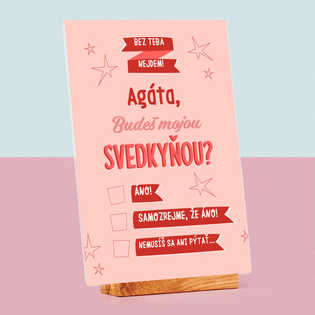 Meno A Podpis: Bez Teba Nejdem - Tlač Na Akrylové Sklo (Vertikálne)