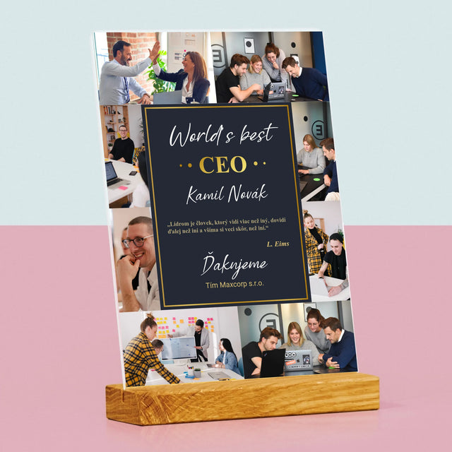 Fotokoláž: Najlepší Šéf - Tlač Na Akrylové Sklo (Vertikálne)
