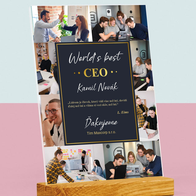 Fotokoláž: Najlepší Šéf - Tlač Na Akrylové Sklo (Vertikálne)