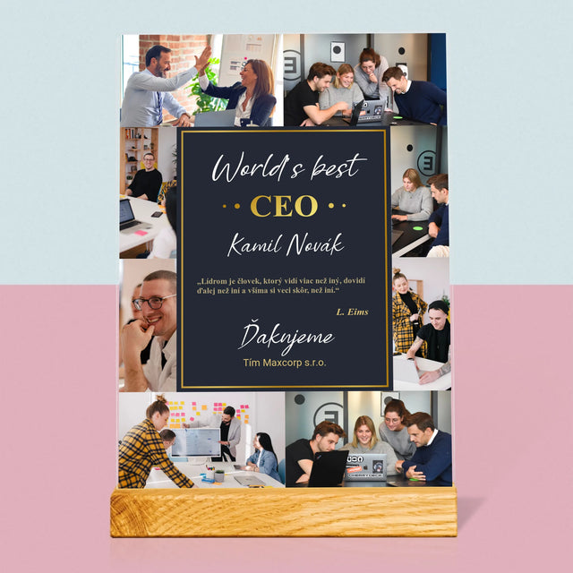 Fotokoláž: Najlepší Šéf - Tlač Na Akrylové Sklo (Vertikálne)